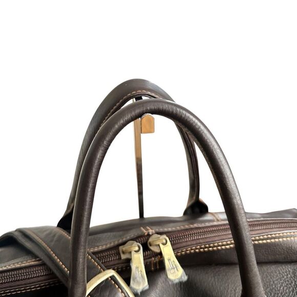 Links & Kings Leather Club Duffel Bag Brown Cafe - Picture 7 of 16
